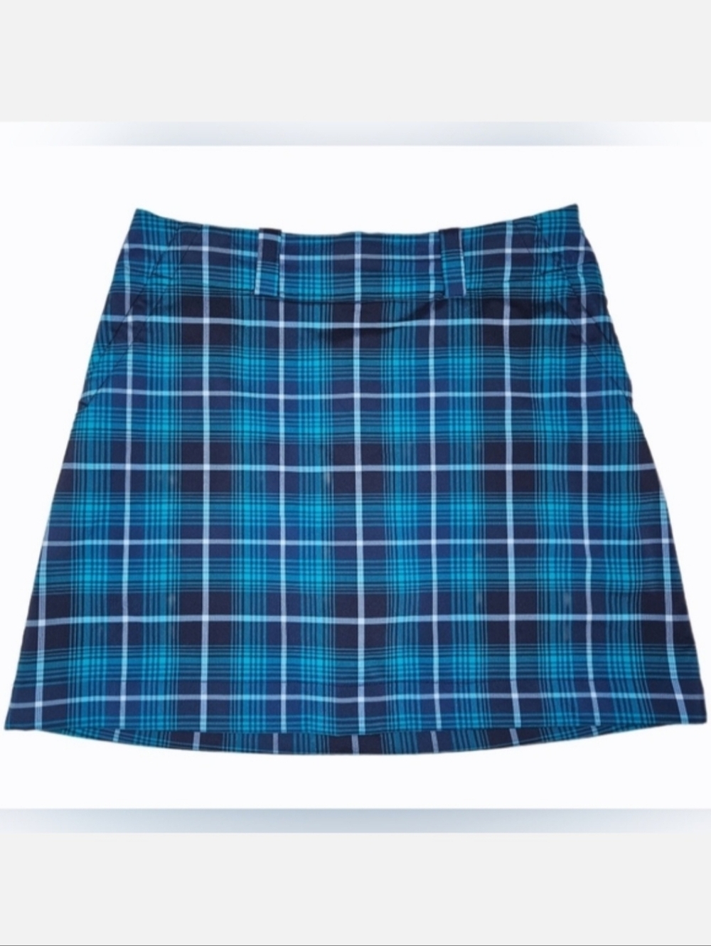 Nike Women's Dri-Fit Plaid Golf Skort Navy/Teal Size 6